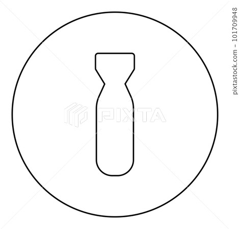 Bomb air icon in circle round black color vector illustration image outline contour line thin style Bomb air icon in circle round black color vector illustration image outline contour line thin style 101709948