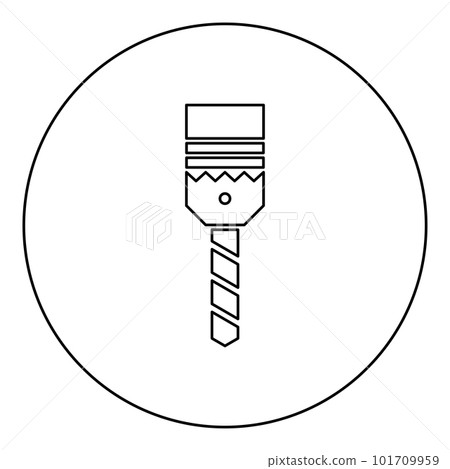 Drill with cartridge bit stationary use icon in circle round black color vector illustration image outline contour line thin style Drill with cartridge bit stationary use icon in circle round black color vector illustration image outline contour line thin style 101709959