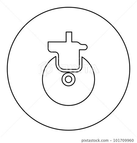 Wheel for furniture caster swivel icon in circle round black color vector illustration image outline contour line thin style Wheel for furniture caster swivel icon in circle round black color vector illustration image outline contour line thin style 101709960