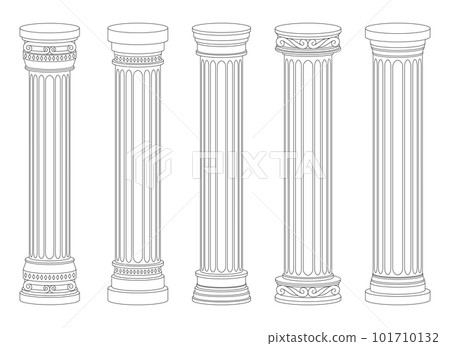 Ancient columns vector design illustration isolated on background Ancient columns vector design illustration isolated on background 101710132