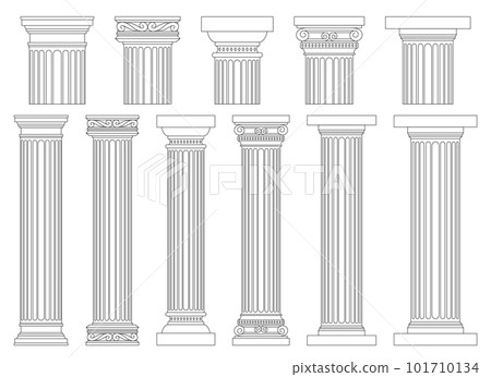 Ancient columns vector design illustration isolated on background 101710134