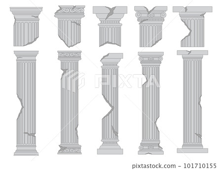 Ancient columns vector design illustration isolated on background 101710155