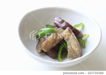 Stir-fried eggplant and peppers with miso Stir-fried eggplant and peppers with miso 101710160