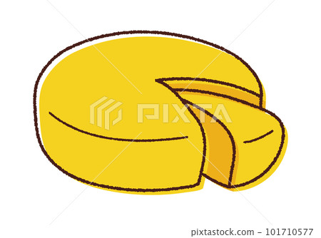 Vector line drawing illustration of camembert cheese 101710577