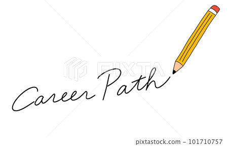 Career Path handwriting and pencil illustration 101710757