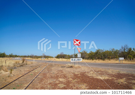 Railroad crossings without barriers in inland Australia Railroad crossings without barriers in inland Australia 101711466