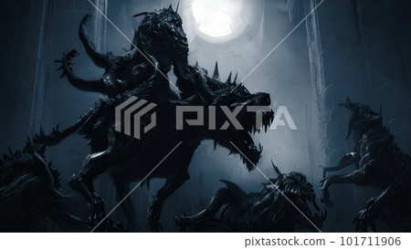 人工智能生成的地獄犬剪影 101711906