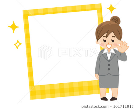 插圖集的女商人和相框 101711915