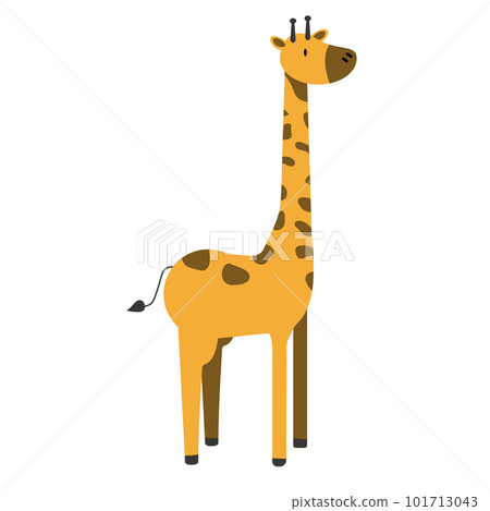 Giraffe vector cartoon illustration. Cute giraffe isolated on white background. Great for icon, symbol, card, children s book EPS 101713043