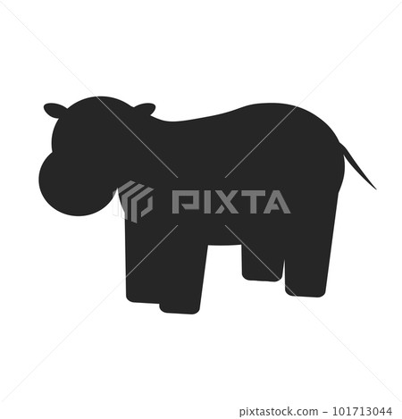 Hippo silhouette. Vector illustration of a dangerous growling hippo silhouette isolated on a white background. Animal behemoth logo icon, side view profile. EPS Hippo silhouette. Vector illustration of a dangerous growling hippo silhouette isolated on a white background. Animal behemoth logo icon, side view profile. EPS 101713044