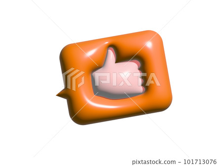 Plump glossy 3DCG good button speech bubble (orange) 101713076