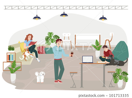Pet Friendly Interior Composition Illustration Pet Friendly Interior Composition Illustration 101713335