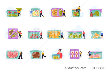 Food Containers Icon Set Food Containers Icon Set 101713360