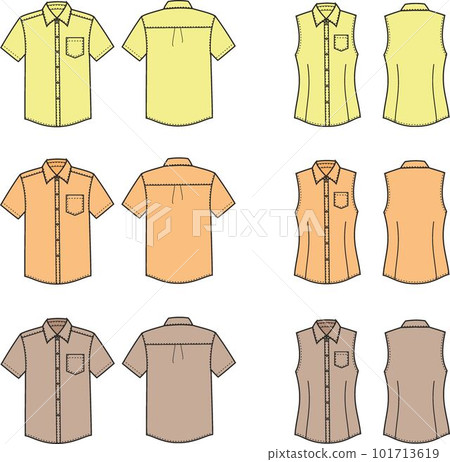 Mens and womens classic shirt. Front and back. Mens and womens classic shirt. Front and back. 101713619