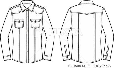 Womens denim shirt. Front and back.  101713699