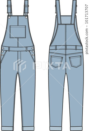 Womens denim overalls. Fashion CAD. Womens denim overalls. Fashion CAD. 101713707