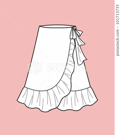 Womens skirt with ruffles. Fashion CAD. Womens skirt with ruffles. Fashion CAD. 101713735