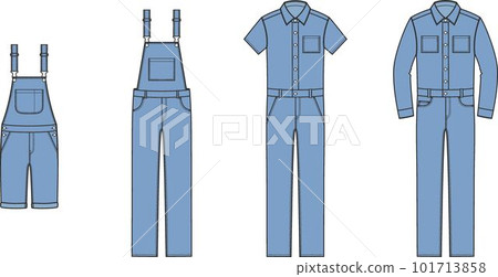 Mens overall and coverall jumpsuit. Fashion CAD. Mens overall and coverall jumpsuit. Fashion CAD. 101713858