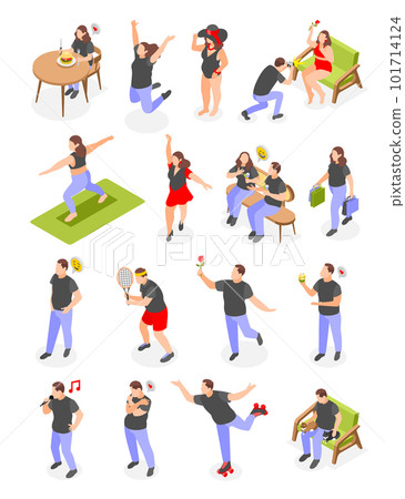 Happy Overweight People Set 101714124