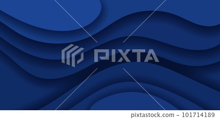 abstract dark blue paper and overlap wave curve 101714189
