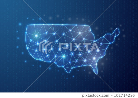 USA polygonal symbol with binary code background. United States of America concept design illustration. Country map low poly symbol USA polygonal symbol with binary code background. United States of America concept design illustration. Country map low poly symbol 101714256