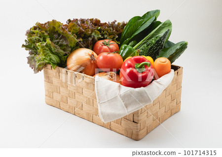 fresh vegetables in a basket fresh vegetables in a basket 101714315