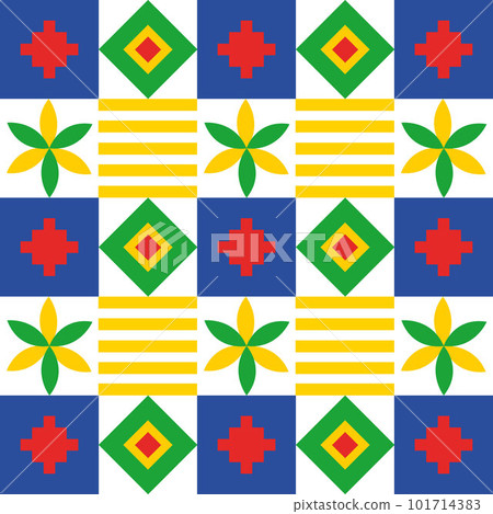 Colorful Arabian fabric and tiles design seamless repeat vector inspired from Saudi flag and KSA cultured suitable for greeting and invitation cards and national celebrations and cloth print. Vector Colorful Arabian fabric and tiles design seamless repeat vector inspired from Saudi flag and KSA cultured suitable for greeting and invitation cards and national celebrations and cloth print. Vector 101714383