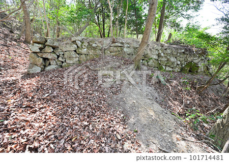 備前“三石城”來輪、石垣、堀切和景色 備前“三石城”來輪、石垣、堀切和景色 101714481
