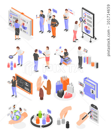 Sociology Isometric Icon Set Sociology Isometric Icon Set 101714659
