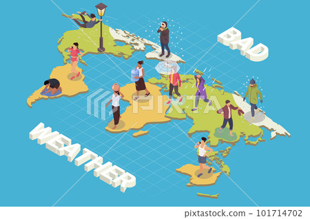 Bad Weather Isometric Illustration 101714702
