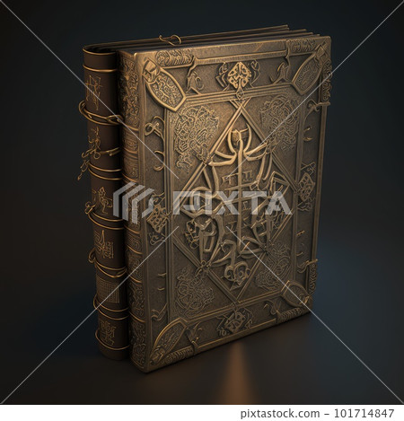 Thick Magic Book, Ancient Bible, Closed Medieval Book Imitation, Abstract Generative AI Illustration 101714847