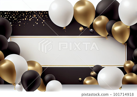 Black Gold Balloon Mockup, Black Friday Banner, Balloons Texture Background Abstract Generative AI Illustration Black Gold Balloon Mockup, Black Friday Banner, Balloons Texture Background Abstract Generative AI Illustration 101714918