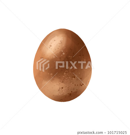 A brown bird egg with a fine speckled texture. For design, textiles, booklets, banners, stickers. Digital illustration. A brown bird egg with a fine speckled texture. For design, textiles, booklets, banners, stickers. Digital illustration. 101715025