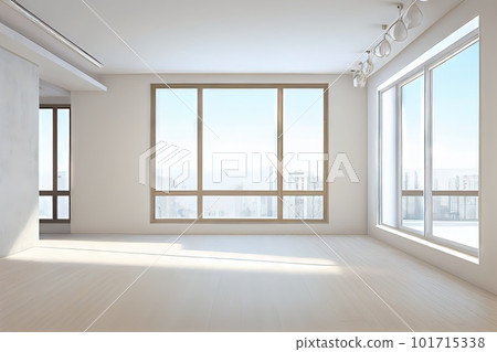 Empty White Room Background, Clean Blank Interior Mockup, Empty Space, Abstract Generative AI Illustration Empty White Room Background, Clean Blank Interior Mockup, Empty Space, Abstract Generative AI Illustration 101715338