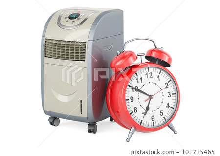 Portable conditioner with alarm clock, 3D rendering Portable conditioner with alarm clock, 3D rendering 101715465