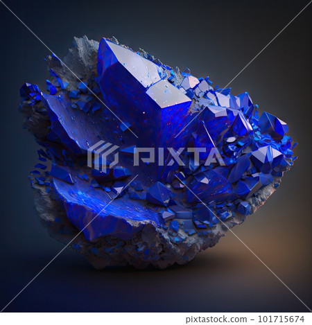 Lapis Lazuli Texture, Blue Stone Background, Lazure Gem Slice, Dark Blue Crystal, Abstract Generative Ai Illustration 101715674