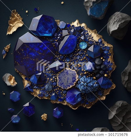 Lapis Lazuli Texture, Blue Stone Background, Lazure Gem Slice, Dark Blue Crystal, Abstract Generative Ai Illustration Lapis Lazuli Texture, Blue Stone Background, Lazure Gem Slice, Dark Blue Crystal, Abstract Generative Ai Illustration 101715676