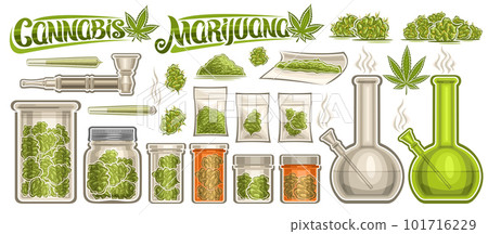 Vector Cannabis Set 101716229