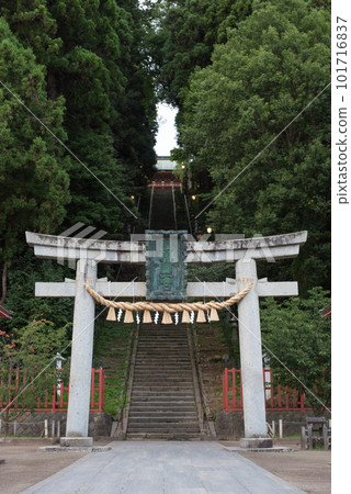 宮城縣鹽灶市鹽灶神社表參道的鳥居門和石階 101716837