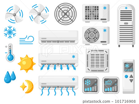 Set of air conditioners. Icon or image for industry and business. 101716908