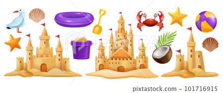 3D sand castle set 101716915