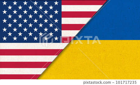 Flags of USA and Ukraine. National Symbols of Ukraine United states of America Flags of USA and Ukraine. National Symbols of Ukraine United states of America 101717235