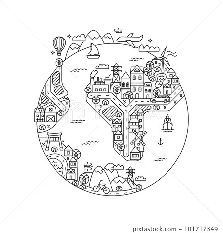 Earth Planet Colouring Book 101717349