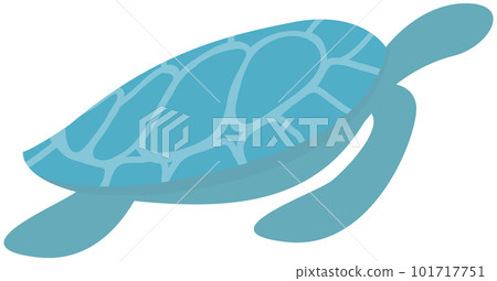 Sea blue turtle swimming on white background. Ocean animal cartoon nautical character tortoise Sea blue turtle swimming on white background. Ocean animal cartoon nautical character tortoise 101717751