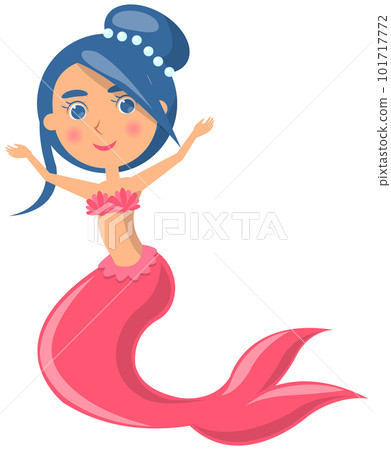 underwater fantasy world beautiful mermaid with tail in ocean created by  generative AI Stock Illustration