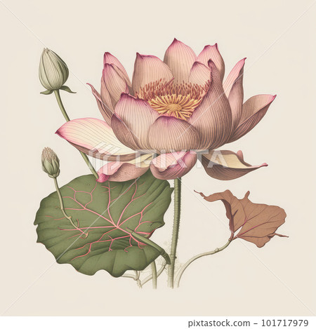 Pink Lotus Flowers Isolated, Water Lily, Tropical Lake Plant, Abstract Generative AI Illustration Pink Lotus Flowers Isolated, Water Lily, Tropical Lake Plant, Abstract Generative AI Illustration 101717979