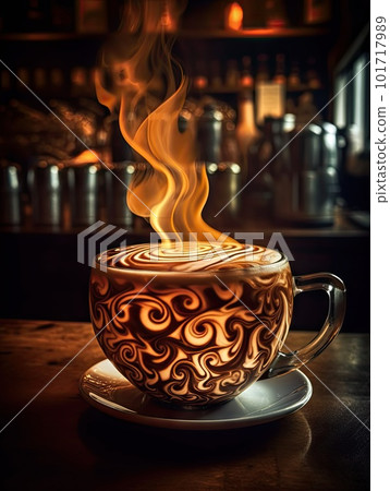 Coffee Foam Art stock photo. Image of brown, macchiato - 43844944