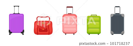 Baggage or Luggage Used for Traveling Vector Set 101718237
