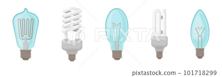 Incandescent Light Bulb or Incandescent Lamp Vector Set Incandescent Light Bulb or Incandescent Lamp Vector Set 101718299