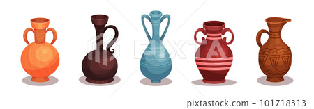 Ceramic Vessels and Containers for Interior and Kitchen Use Vector Set Ceramic Vessels and Containers for Interior and Kitchen Use Vector Set 101718313